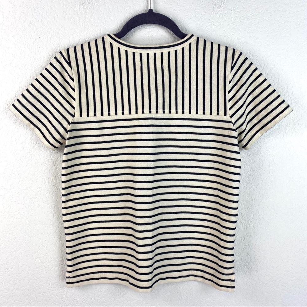 Madewell Lace Up Striped Tee Size XS Short Sleeve - Picture 2 of 5
